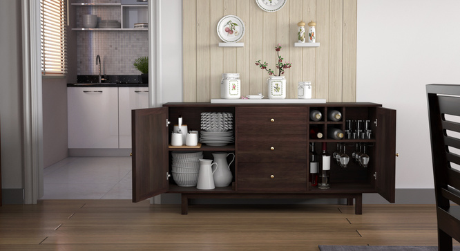 Toronto Sideboard Cum Bar Unit(Mahogany)